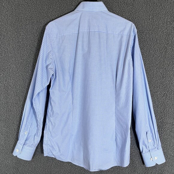 Eton Fine Twill Cotton Contempoary Check Button Up Shirt - Men's Size 39/15.5 - Picture 3 of 8